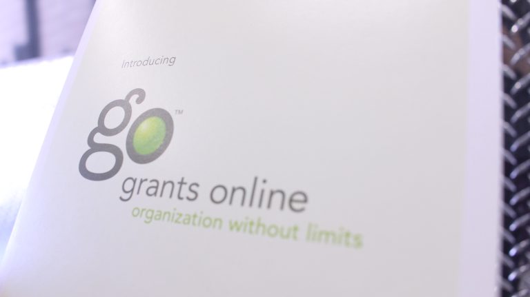 GO Grants Online Organization Without Limits placed on top of a white background.