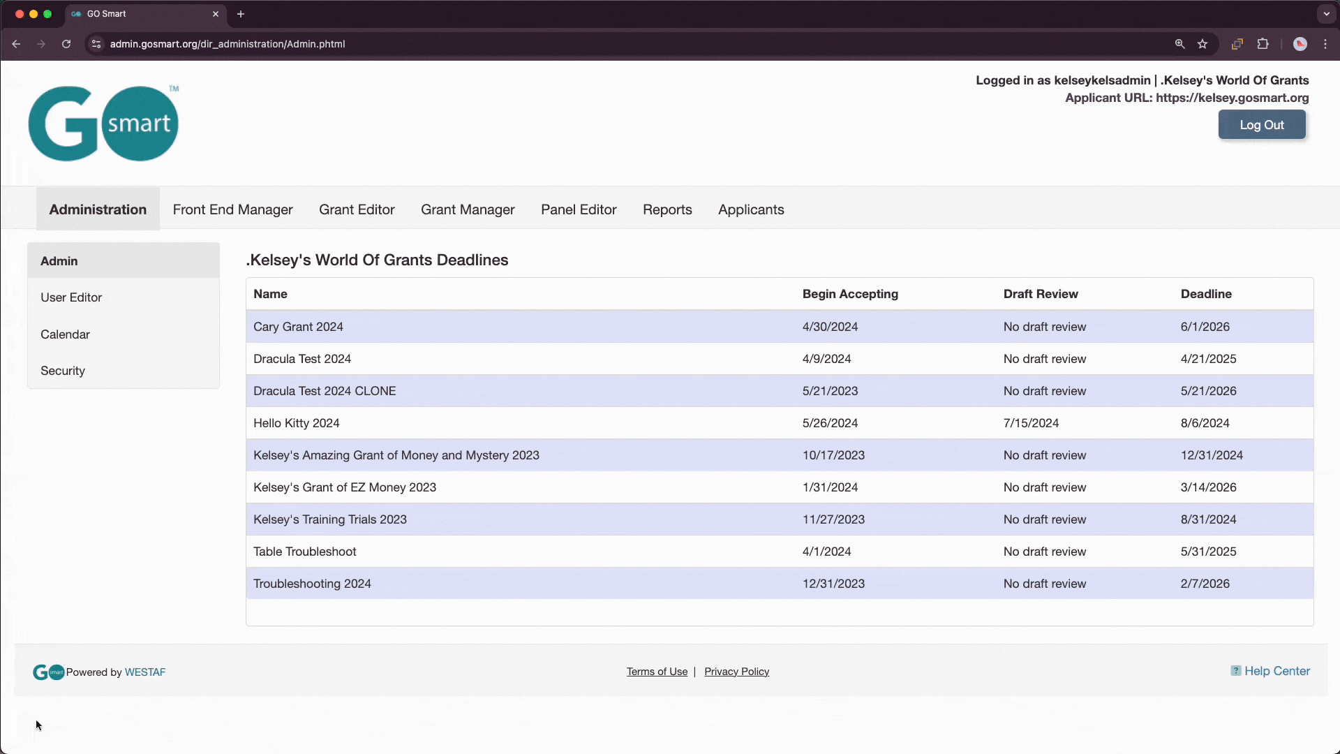 Gif showing the admin side of GO Smart, navigating from the Administration tab to the User Editor tab. Gif displays clicking 'Add New User' and the process of filling out all fields to add a new system (admin or panelist) user.